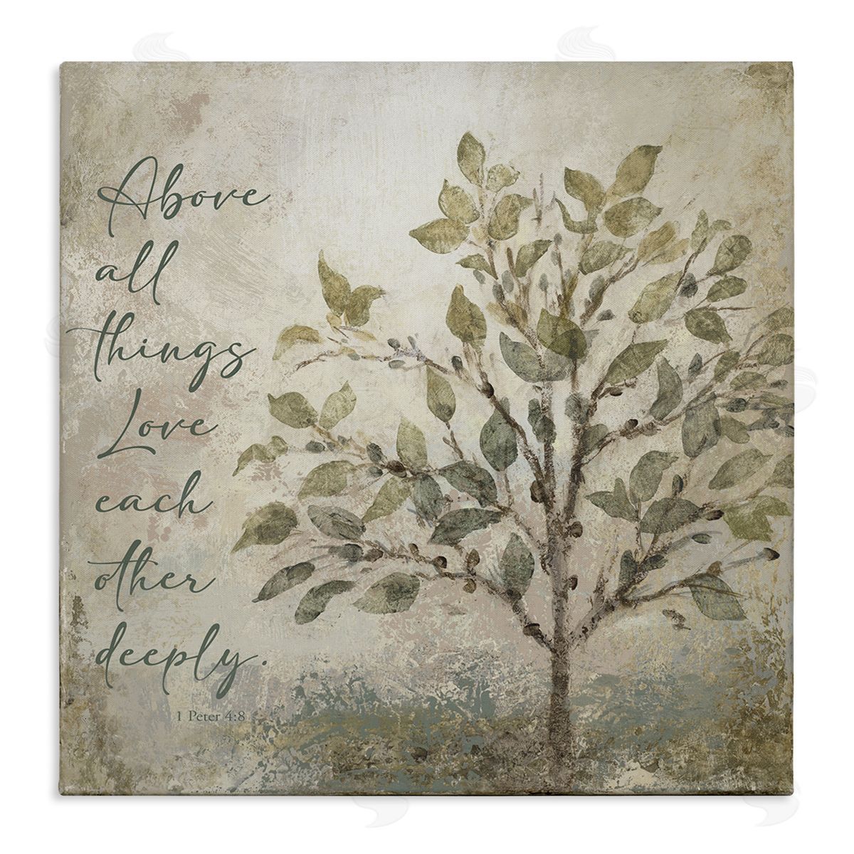 Rustic Love Each Other Deeply Canvas Wall Art, Home Decor by John Spaeth