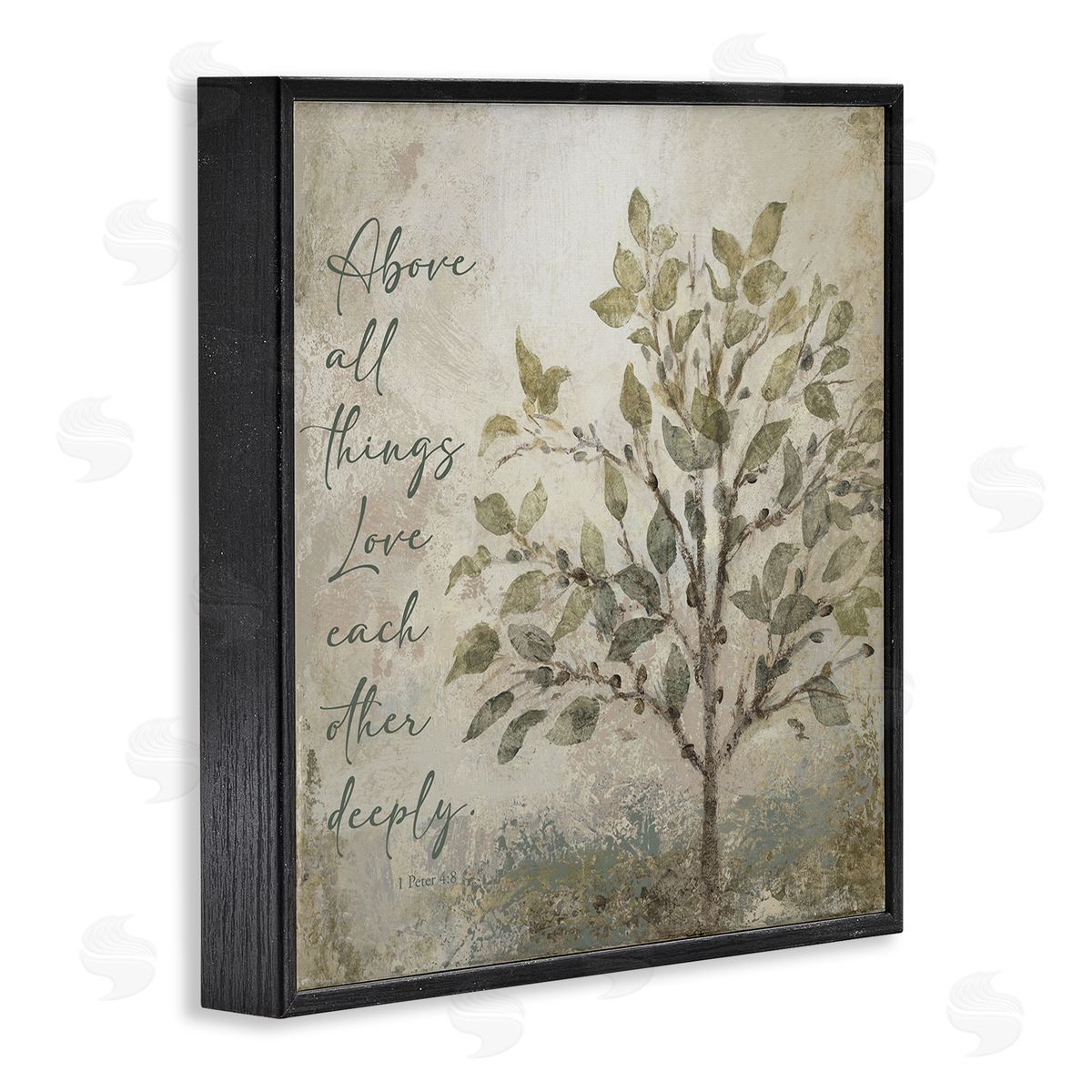 Rustic Love Each Other Deeply Black Frame Print Wall Art, Home Decor by John Spaeth