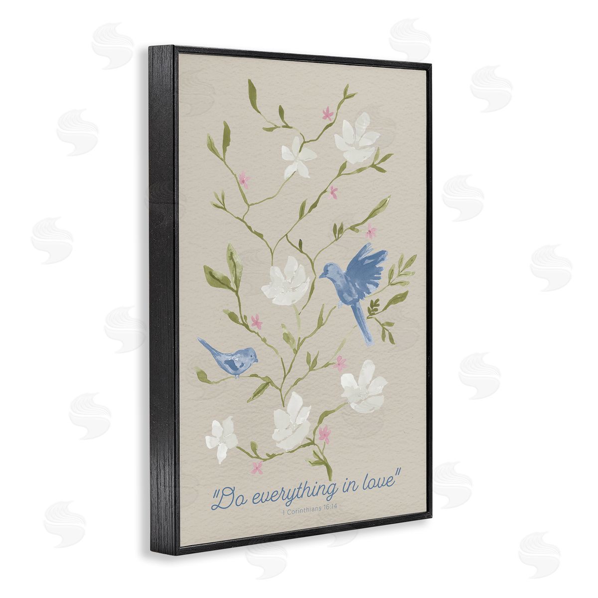 Floral Do Everything In Love Black Frame Print Wall Art, Home Decor by Lucille Price