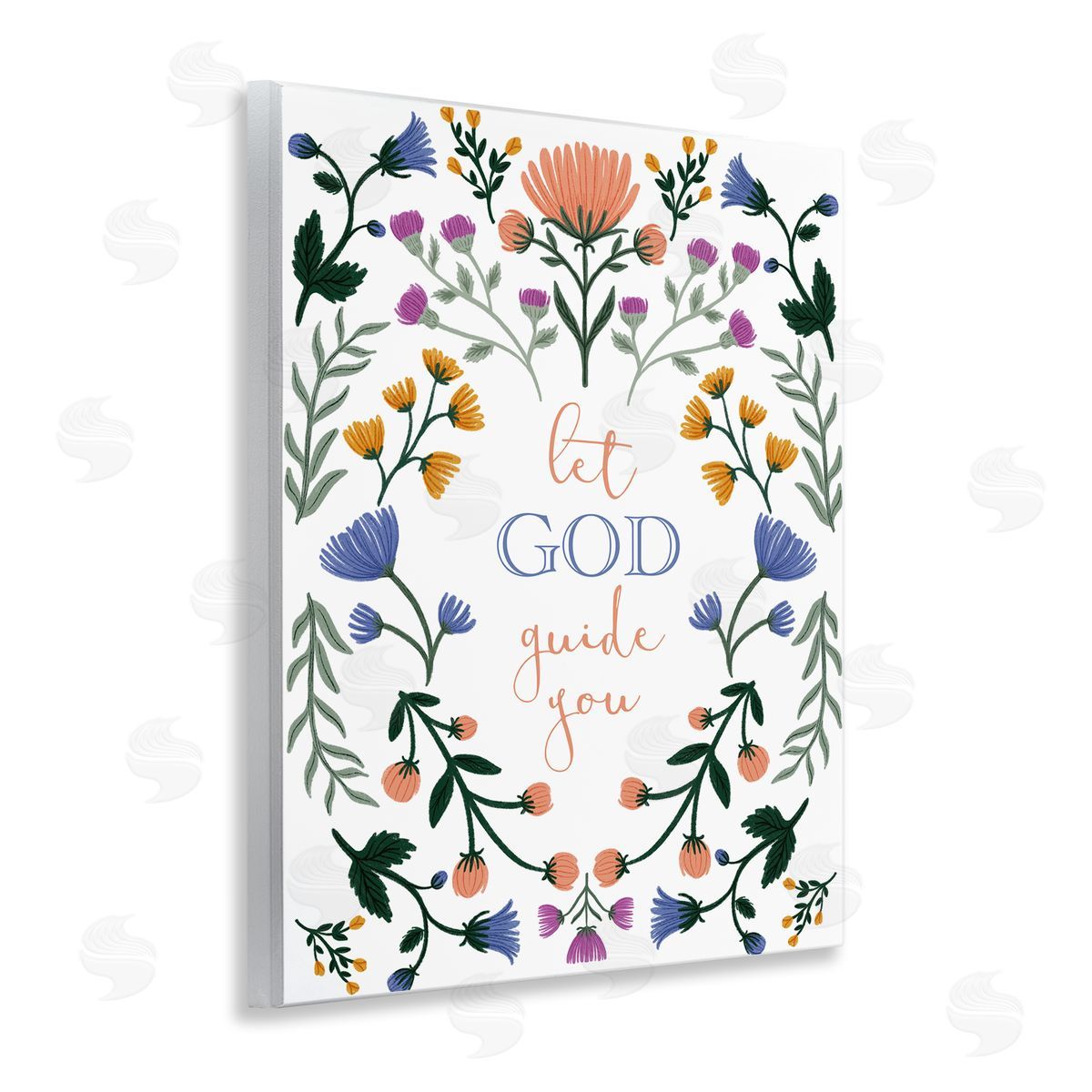 Floral Let God Guide You Wood Plaque Wall Art, Home Decor by Angel Nicole