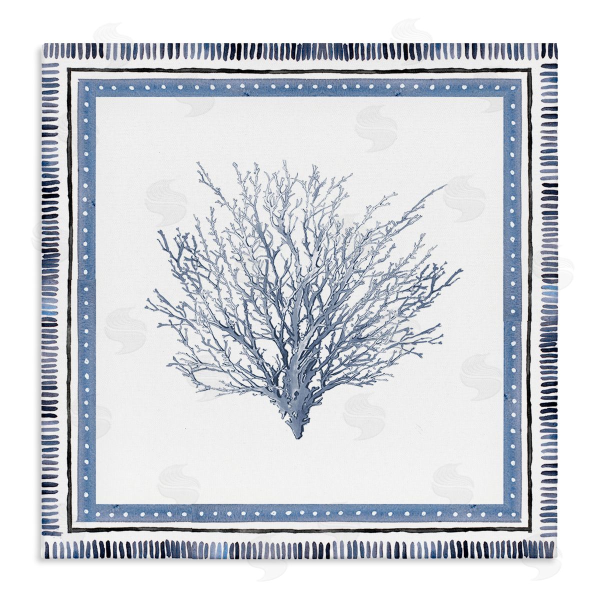 Bordered Oceanic Coral Canvas Wall Art, Home Decor by Lanie Loreth
