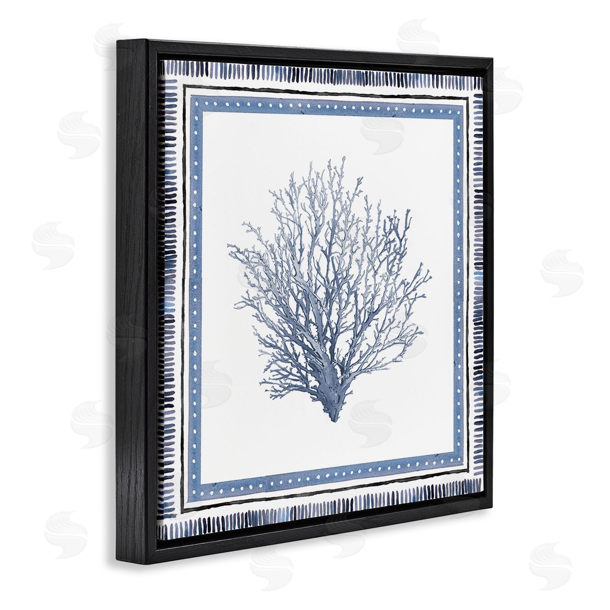 Nautical Branch of Coral Black Floating Frame Canvas Wall Art, Home Decor by Lanie Loreth