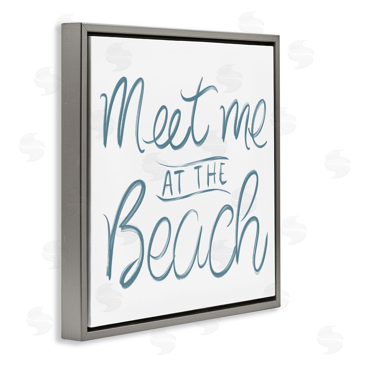 Minimal Meet At Beach Grey Floating Frame Canvas Wall Art, Home Decor by SunDance Group