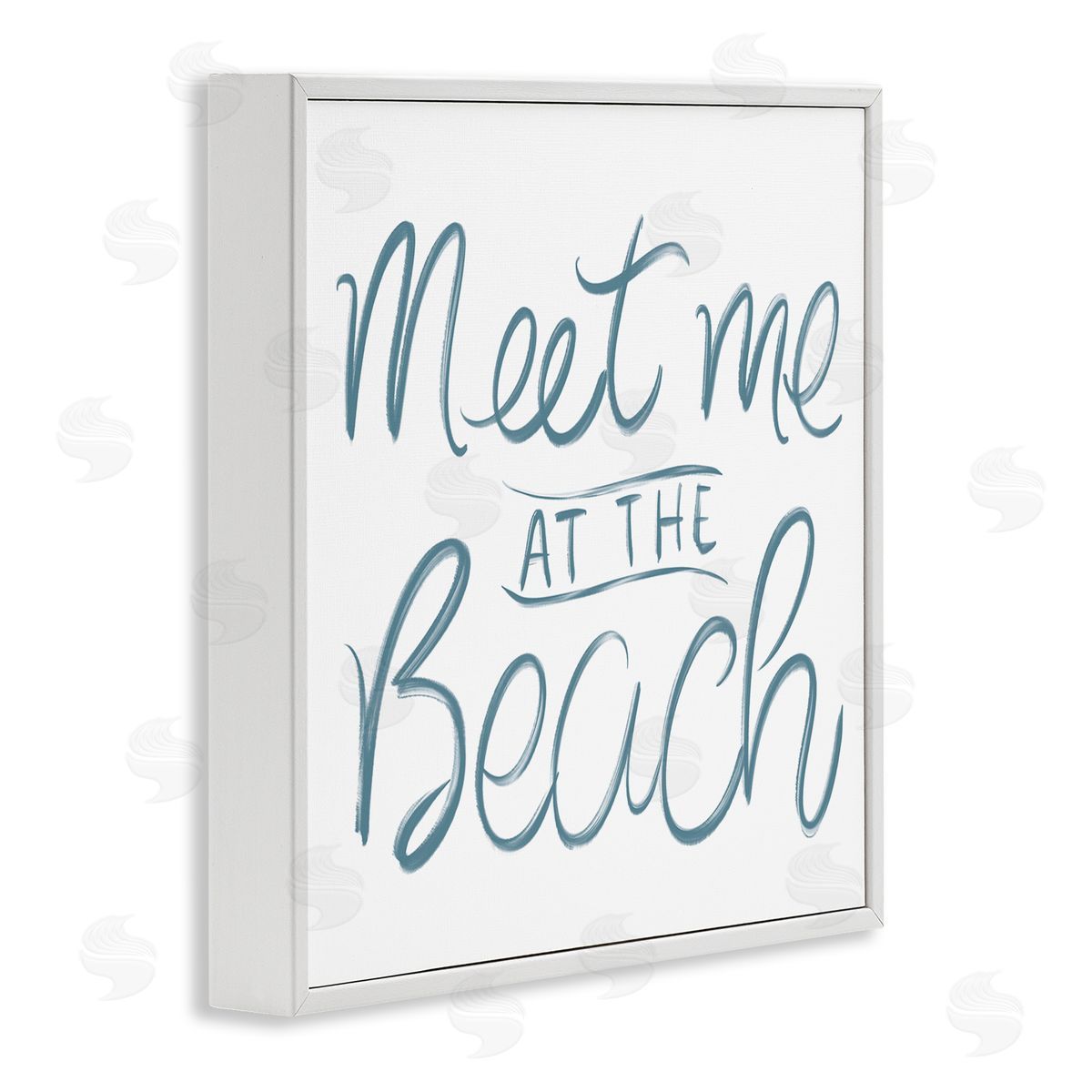Minimal Meet At Beach White Frame Print Wall Art, Home Decor by SunDance Group