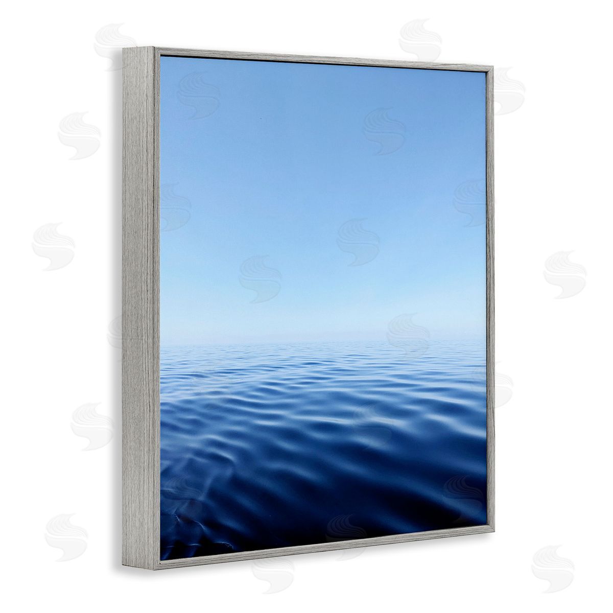 Cool Blue Ocean Ripples Grey Frame Print Wall Art, Home Decor by Kali Wilson