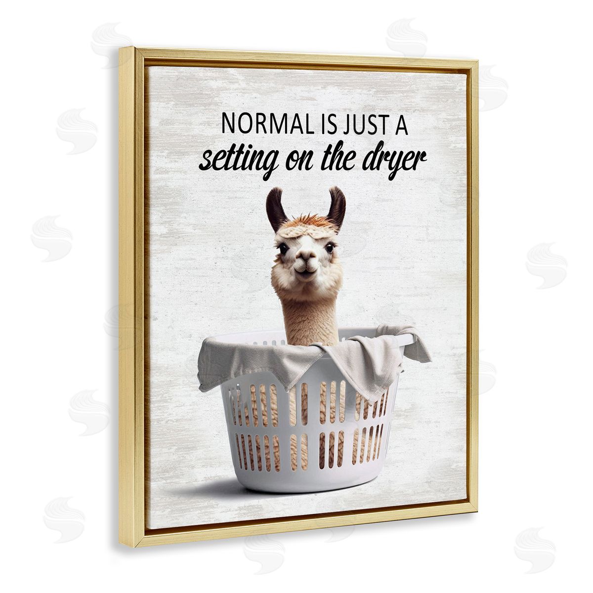 Funny Normal Dryer Quote Gold Floating Frame Canvas Wall Art, Home Decor by Lettered and Lined