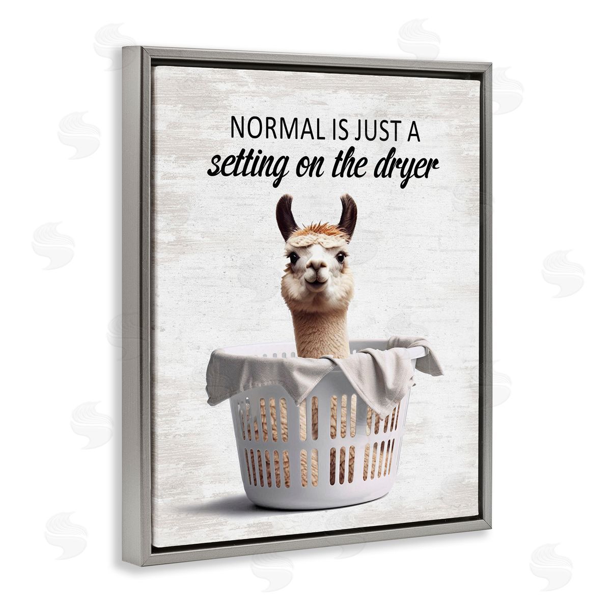 Funny Normal Dryer Quote Grey Floating Frame Canvas Wall Art, Home Decor by Lettered and Lined