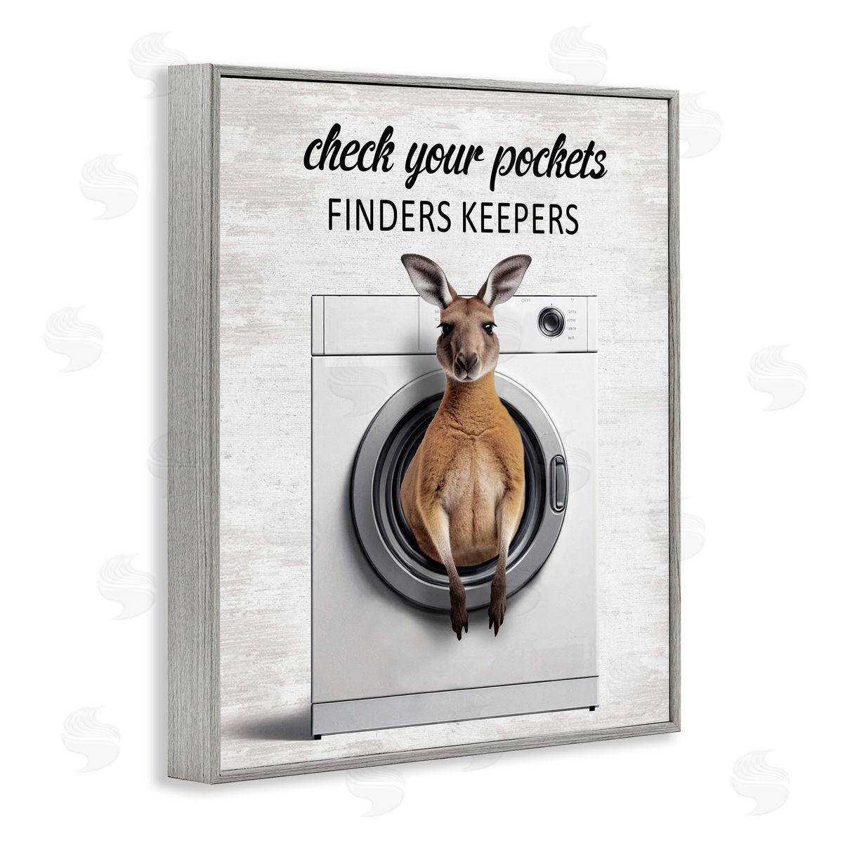 Finders Keepers Laundry Rule Grey Frame Print Wall Art, Home Decor by Lettered and Lined