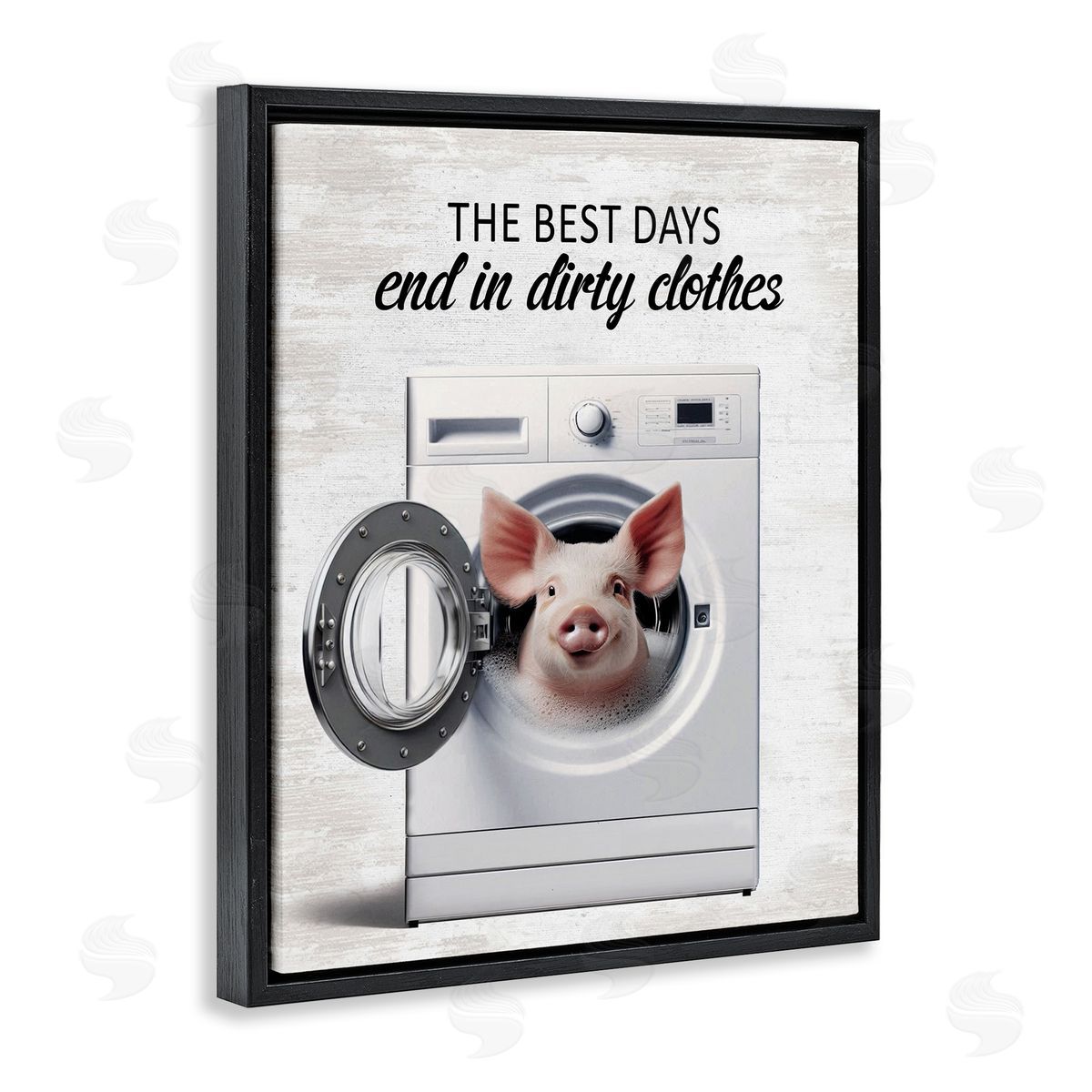 Best Days & Dirty Clothes Black Floating Frame Canvas Wall Art, Home Decor by Lettered and Lined