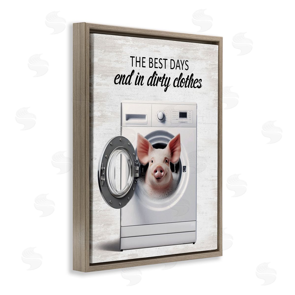 Best Days & Dirty Clothes Brown Floating Frame Canvas Wall Art, Home Decor by Lettered and Lined
