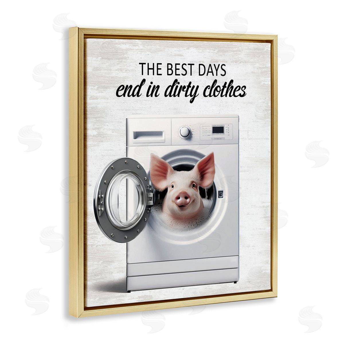 Best Days & Dirty Clothes Gold Floating Frame Canvas Wall Art, Home Decor by Lettered and Lined