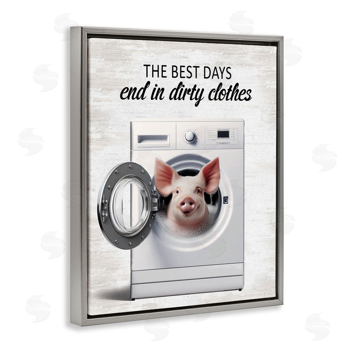 Best Days & Dirty Clothes Grey Floating Frame Canvas Wall Art, Home Decor by Lettered and Lined