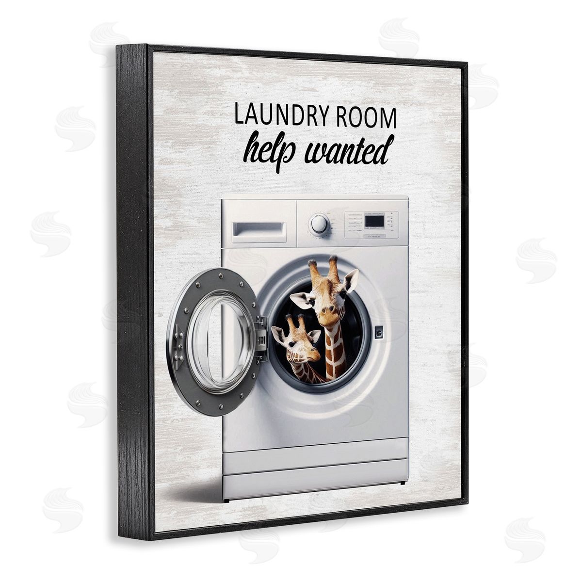 Laundry Room Help Wanted Black Frame Print Wall Art, Home Decor by Lettered and Lined