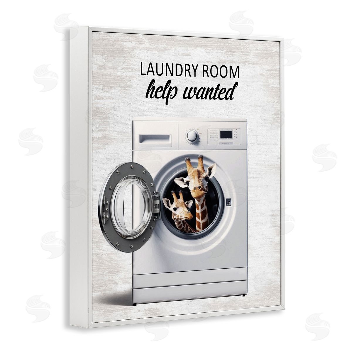 Laundry Room Help Wanted White Frame Print Wall Art, Home Decor by Lettered and Lined