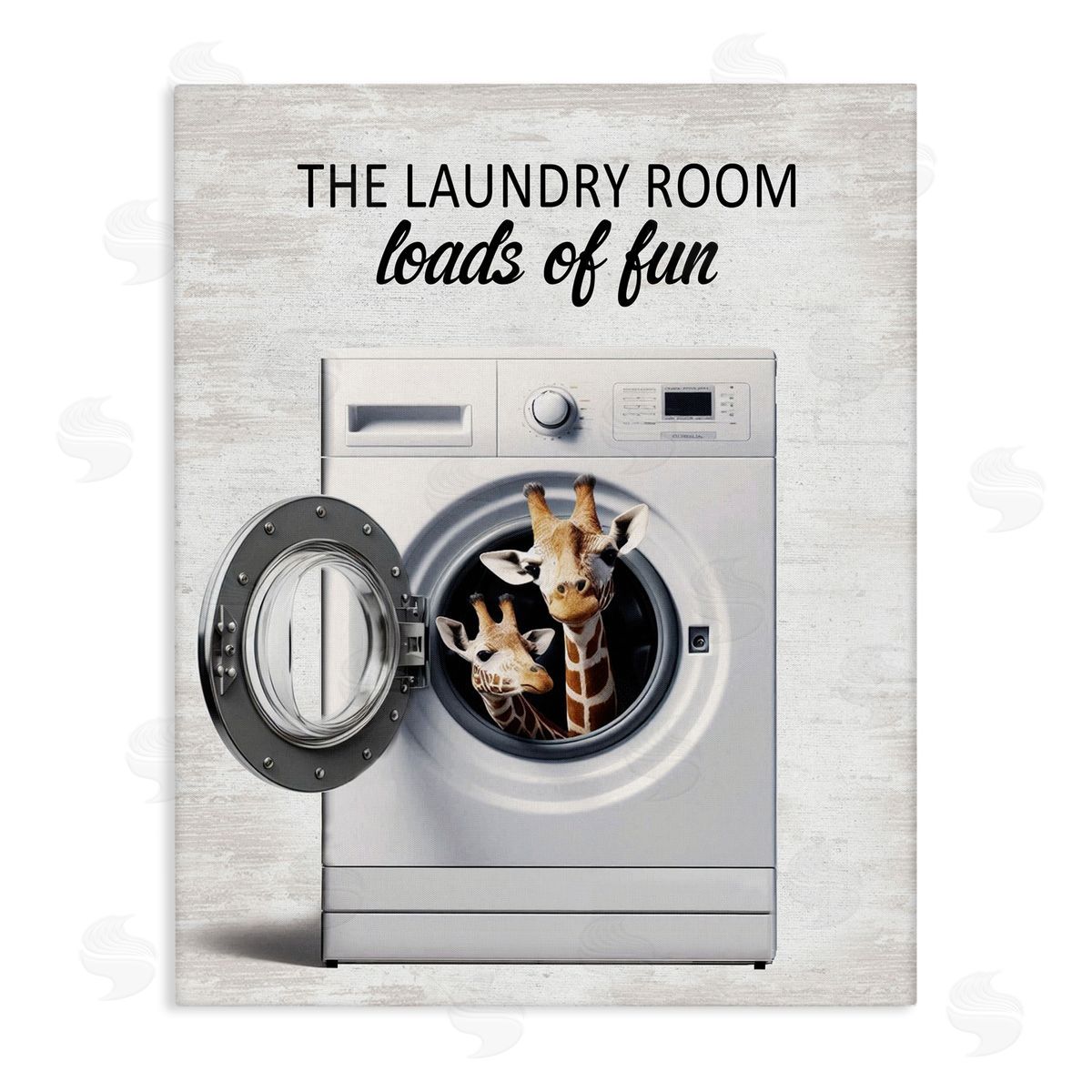 Giraffes & Laundry Load Canvas Wall Art, Home Decor by Lettered and Lined