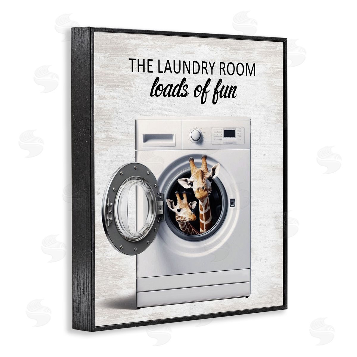 Giraffes & Laundry Load Black Frame Print Wall Art, Home Decor by Lettered and Lined