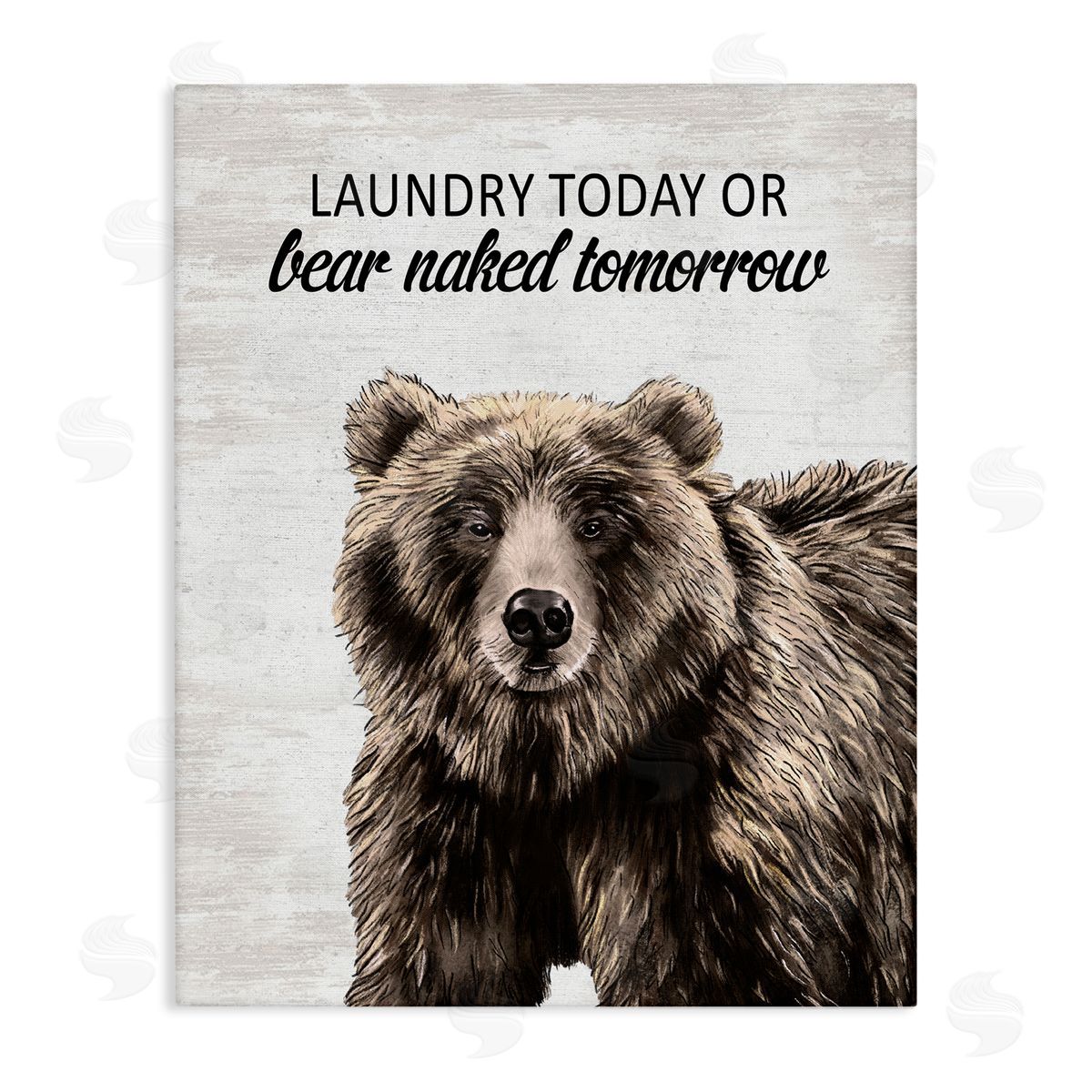 Bear Naked Tomorrow Funny Laundry Canvas Wall Art, Home Decor by Lettered and Lined