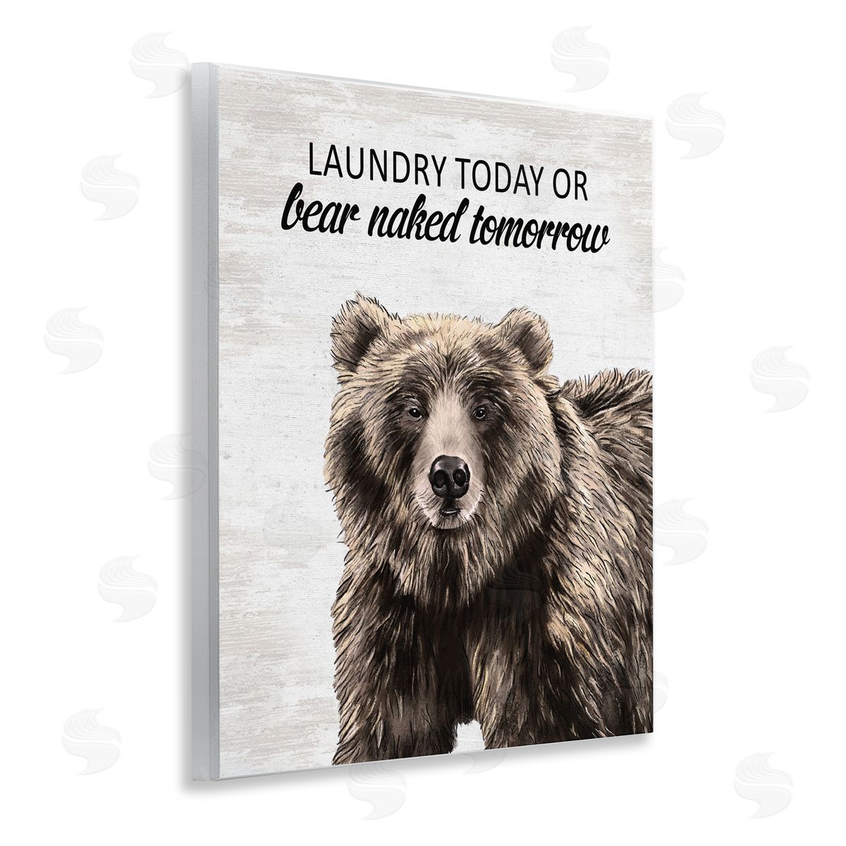 Bear Naked Tomorrow Funny Laundry Wood Plaque Wall Art, Home Decor by Lettered and Lined