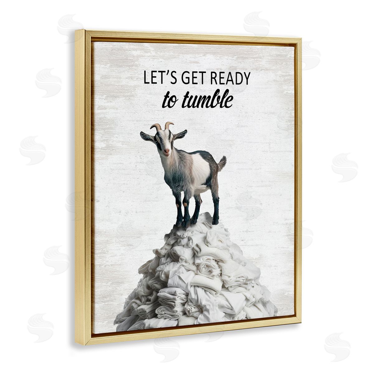 Ready To Tumble Laundry Gold Floating Frame Canvas Wall Art, Home Decor by Lettered and Lined