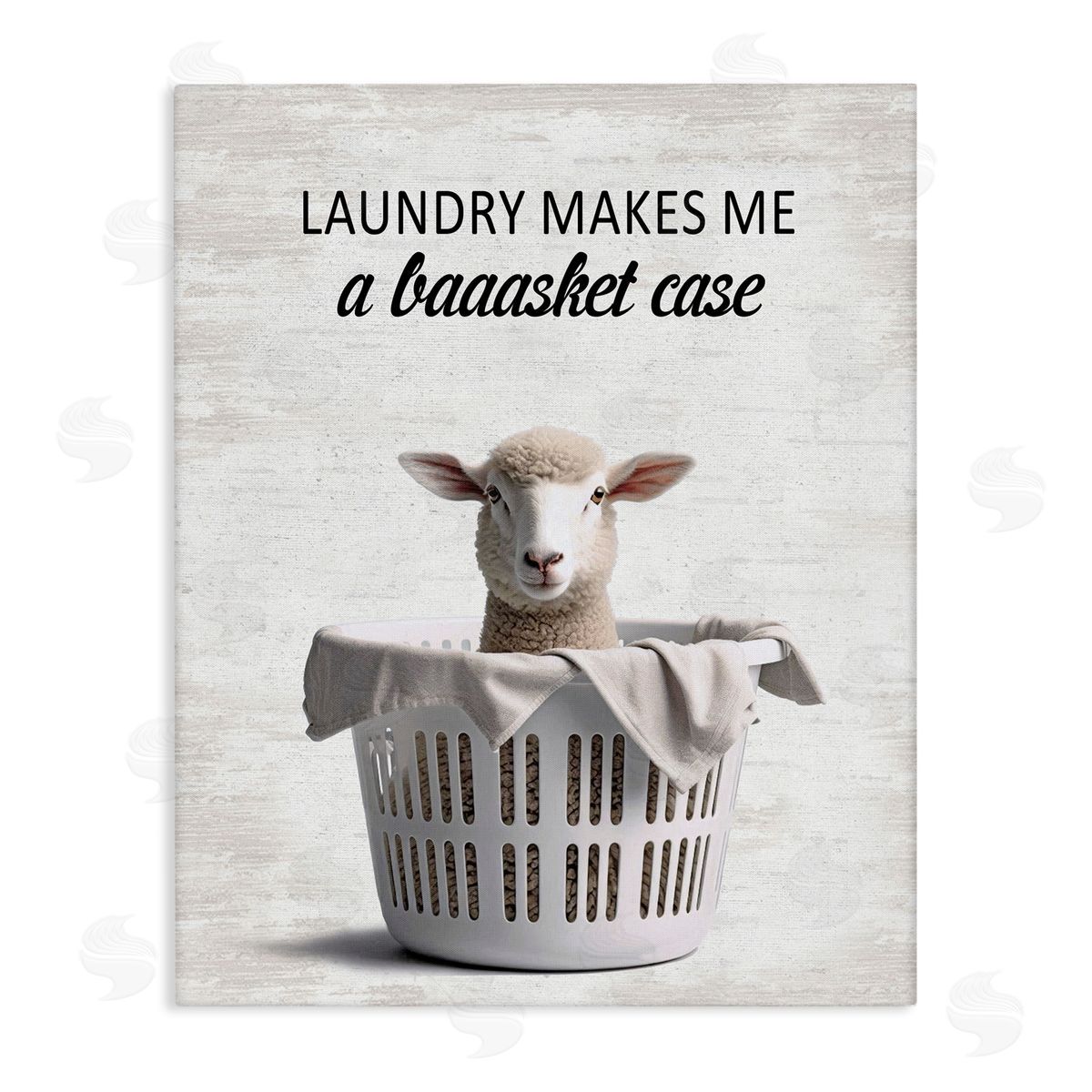 Funny Lamb Laundry Basket Canvas Wall Art, Home Decor by Lettered and Lined