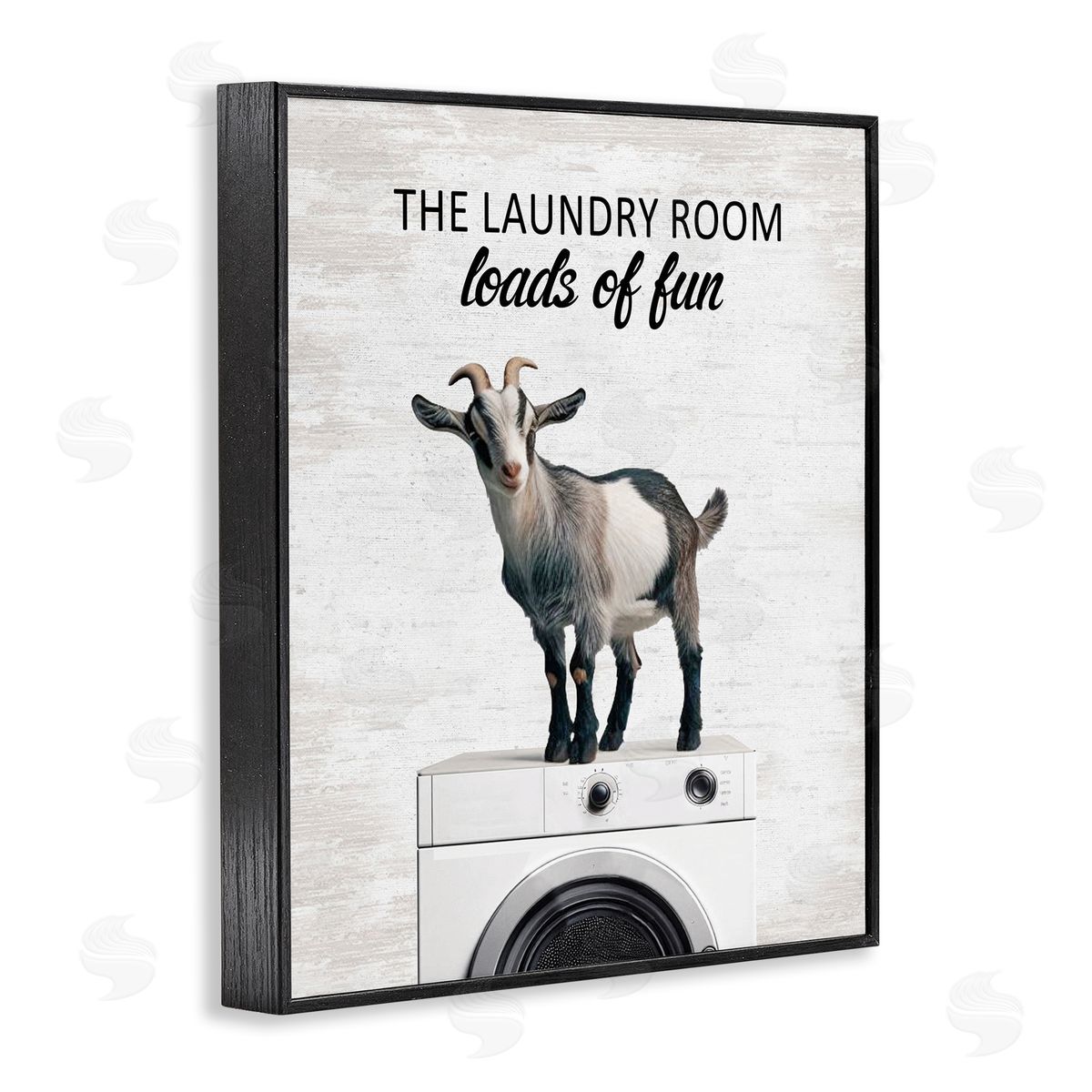 Loads of Fun Laundry Goat Black Frame Print Wall Art, Home Decor by Lettered and Lined