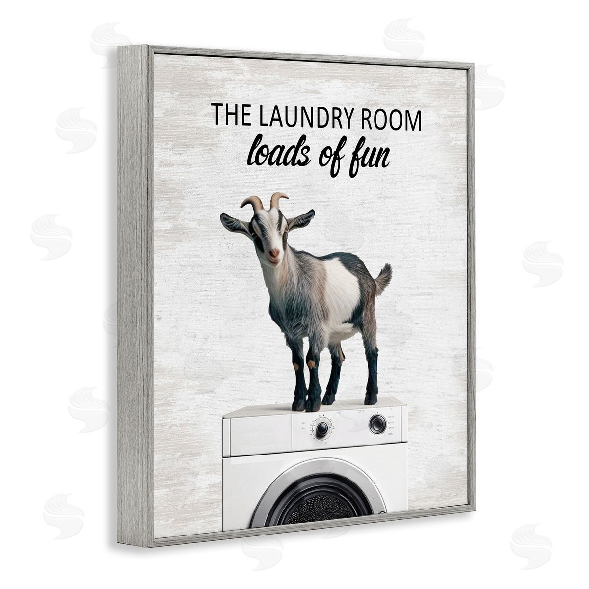 Loads of Fun Laundry Goat Grey Frame Print Wall Art, Home Decor by Lettered and Lined