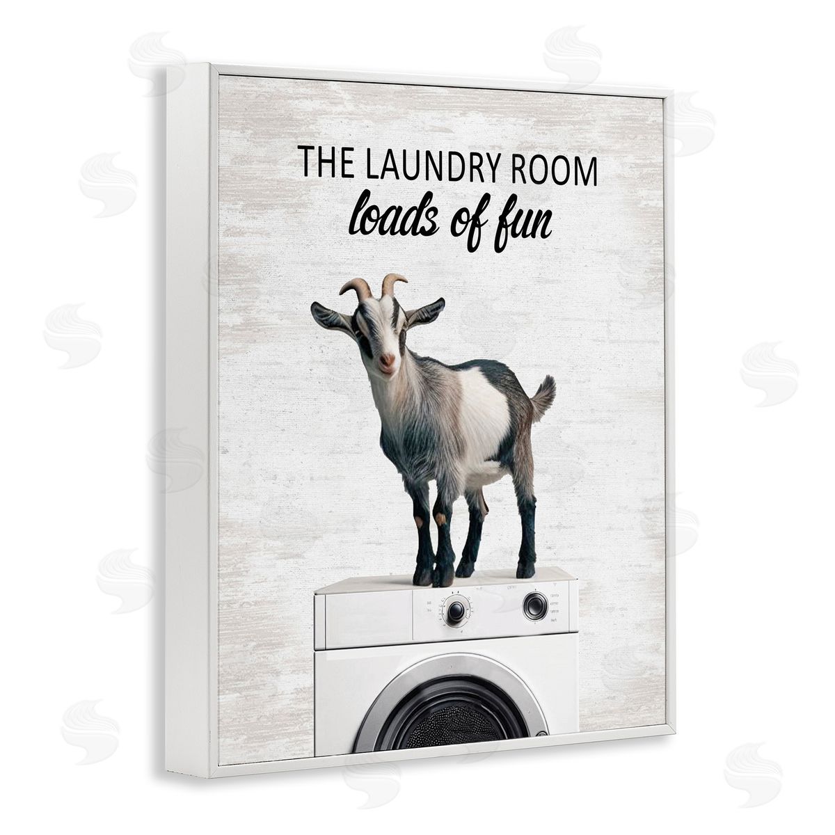 Loads of Fun Laundry Goat White Frame Print Wall Art, Home Decor by Lettered and Lined