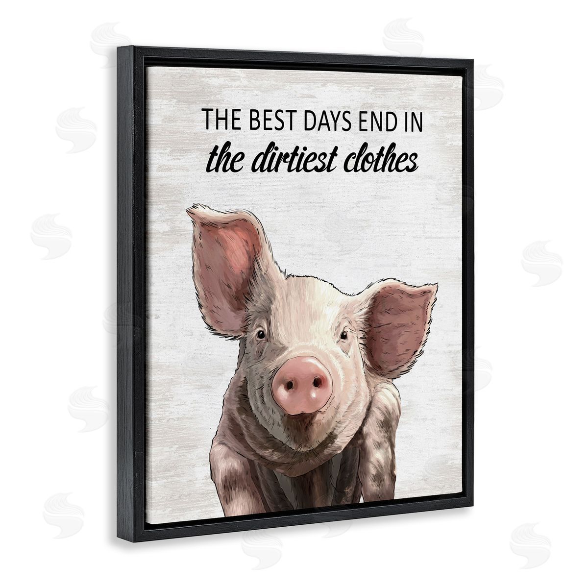 Best Days & Dirtiest Clothes Pig Black Floating Frame Canvas Wall Art, Home Decor by Lettered and Lined