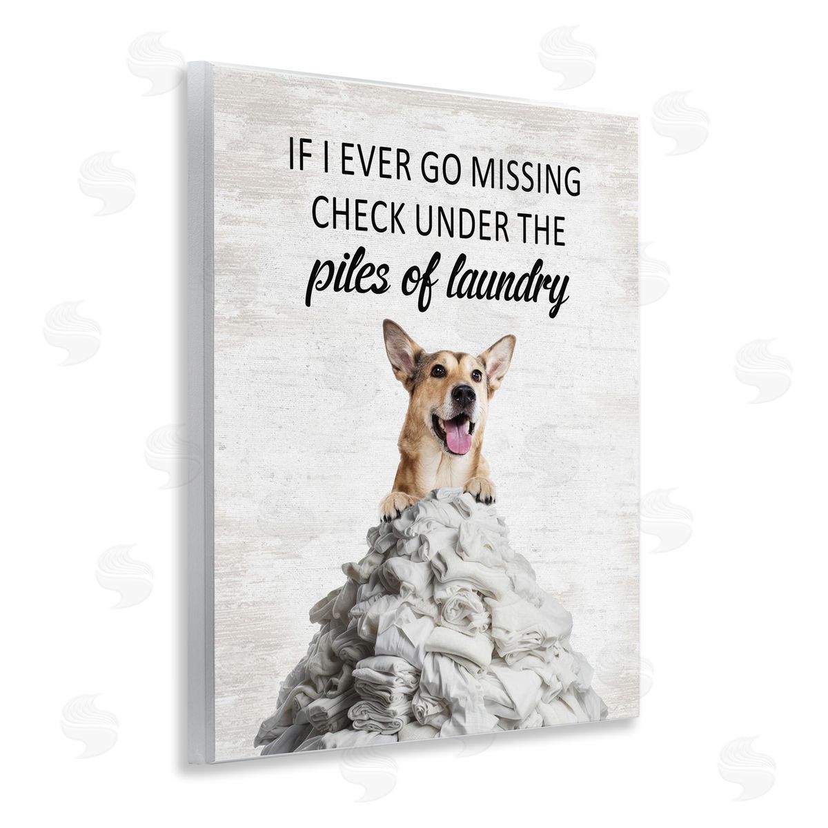 Piles Of Laundry Dog Wood Plaque Wall Art, Home Decor by Lettered and Lined