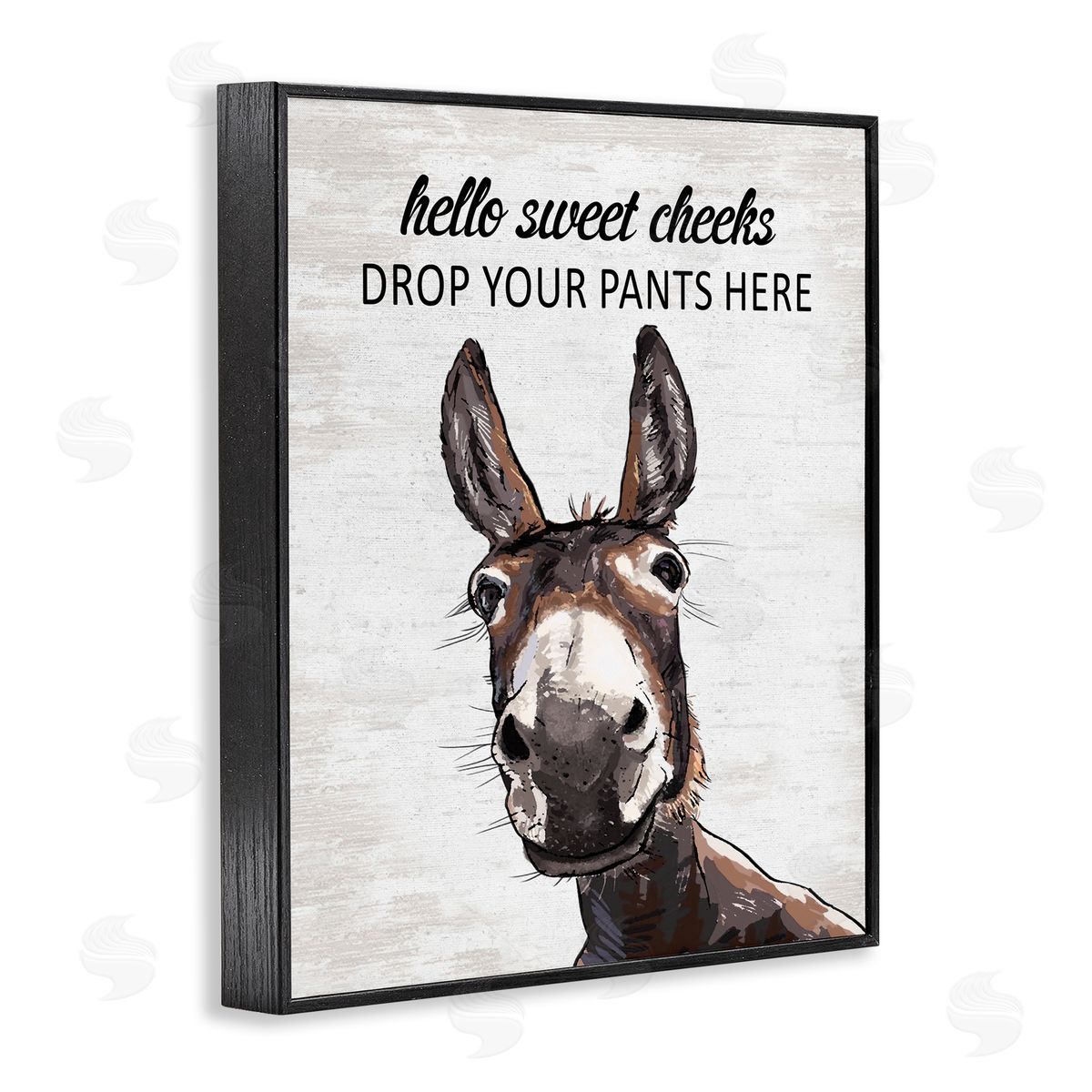 Sweet Cheeks Laundry Donkey Black Frame Print Wall Art, Home Decor by Lettered and Lined