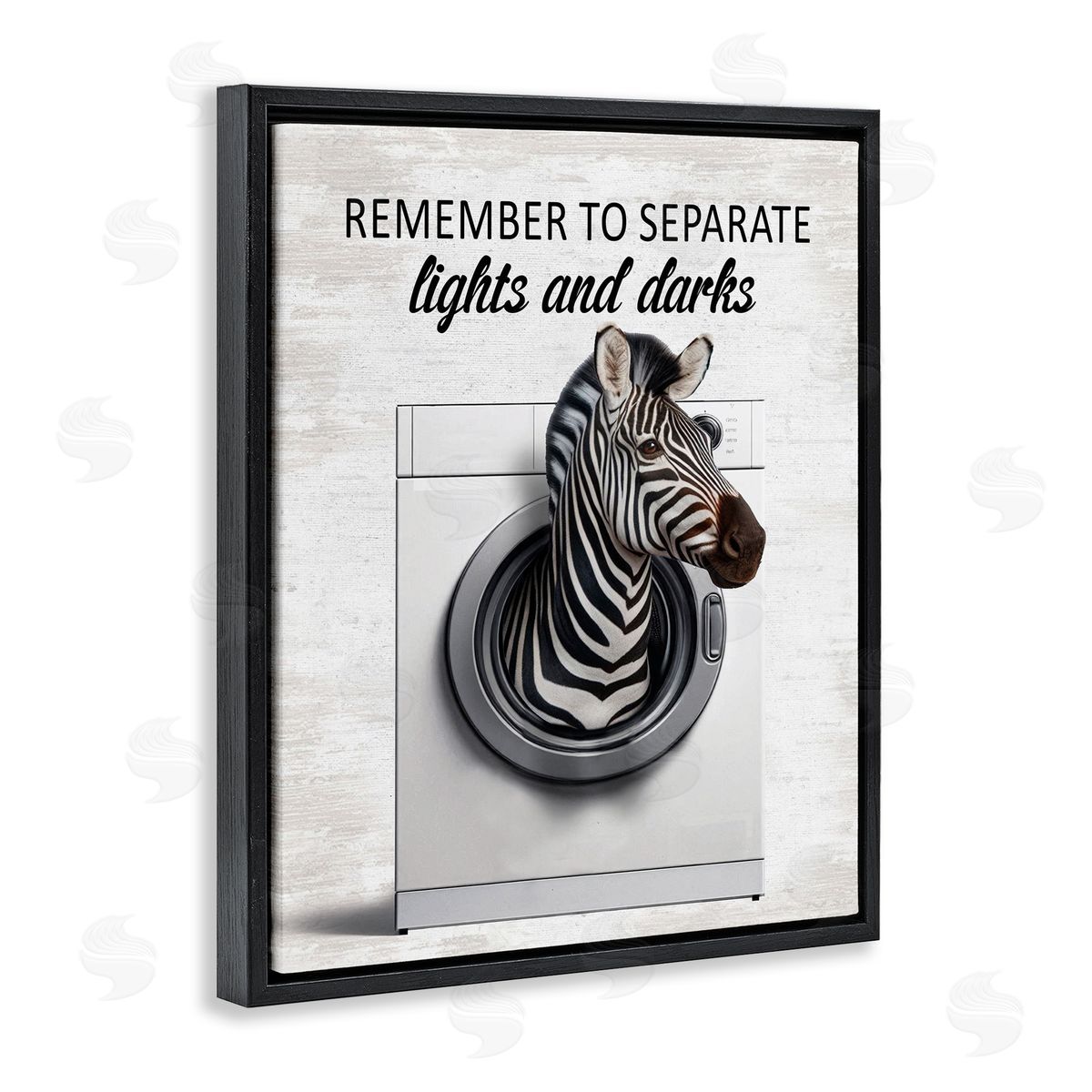 Separate Lights & Darks Laundry Black Floating Frame Canvas Wall Art, Home Decor by Lettered and Lined