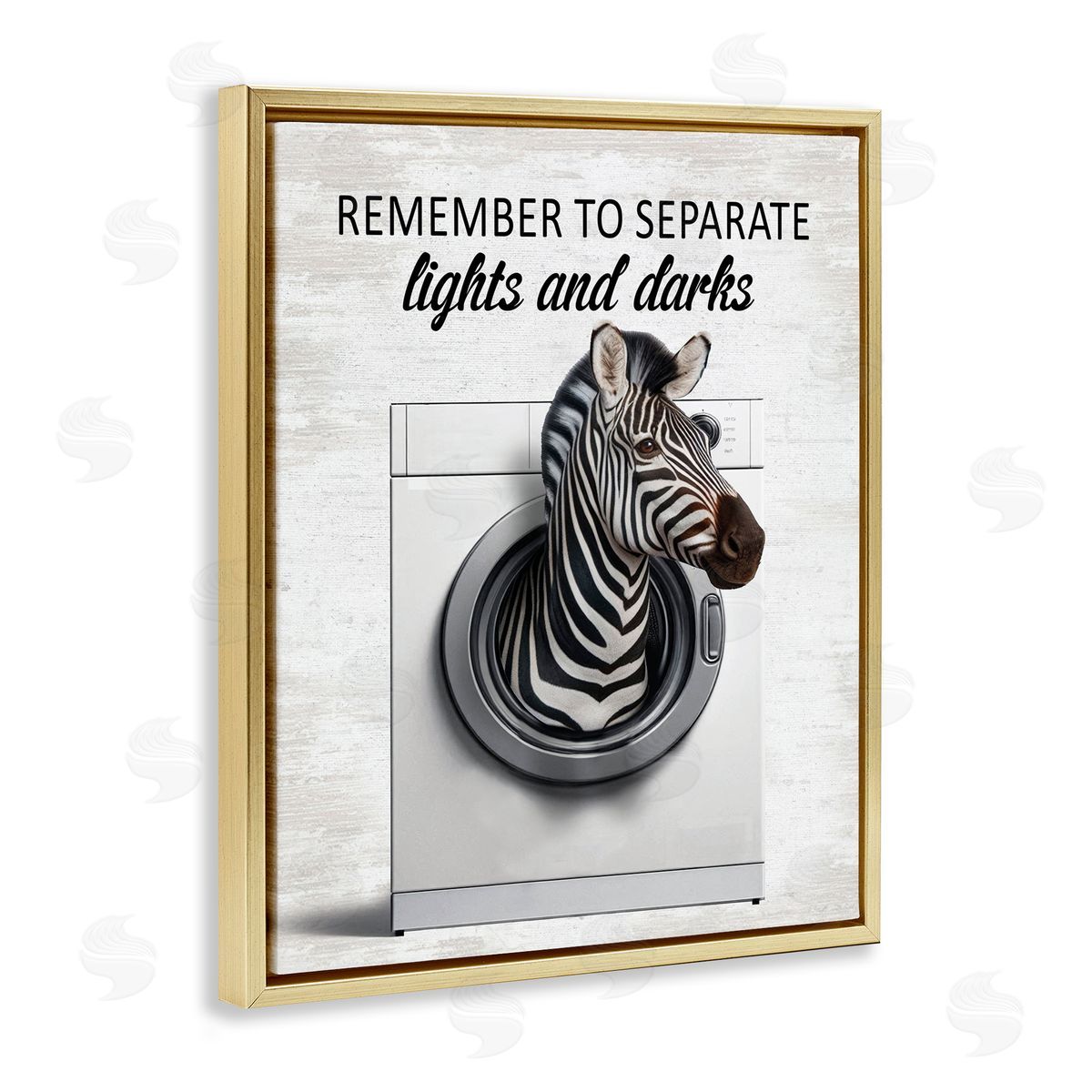 Separate Lights & Darks Laundry Gold Floating Frame Canvas Wall Art, Home Decor by Lettered and Lined