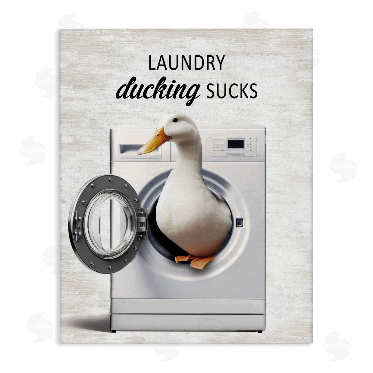 Funny Laundry & Duck Canvas Wall Art, Home Decor by Lettered and Lined