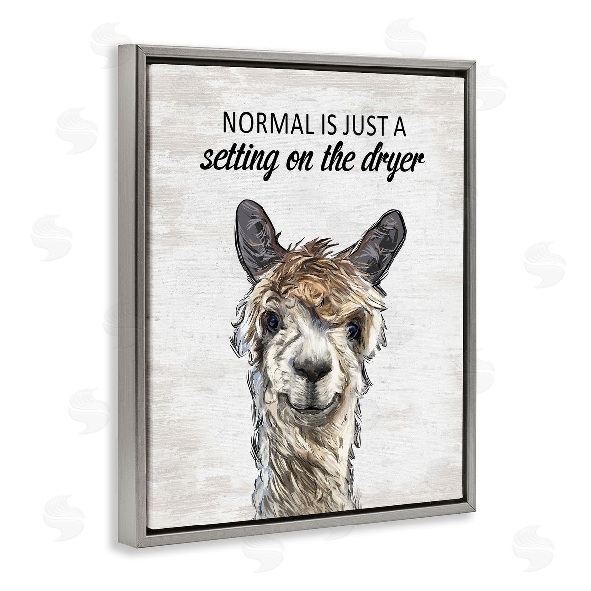 Normal is Just Dyer Setting Grey Floating Frame Canvas Wall Art, Home Decor by Lettered and Lined