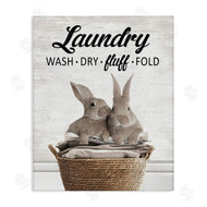Lettered and Lined | Bunnies & Laundry Basket