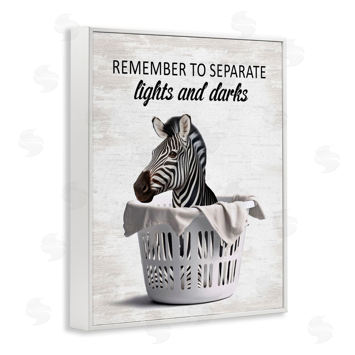 Separate Laundry & Zebra White Frame Print Wall Art, Home Decor by Lettered and Lined