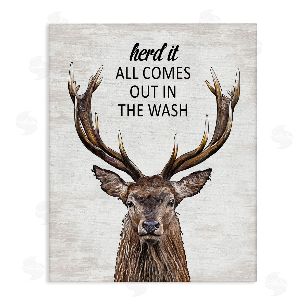 Laundry Deer Pun Canvas Wall Art, Home Decor by Lettered and Lined