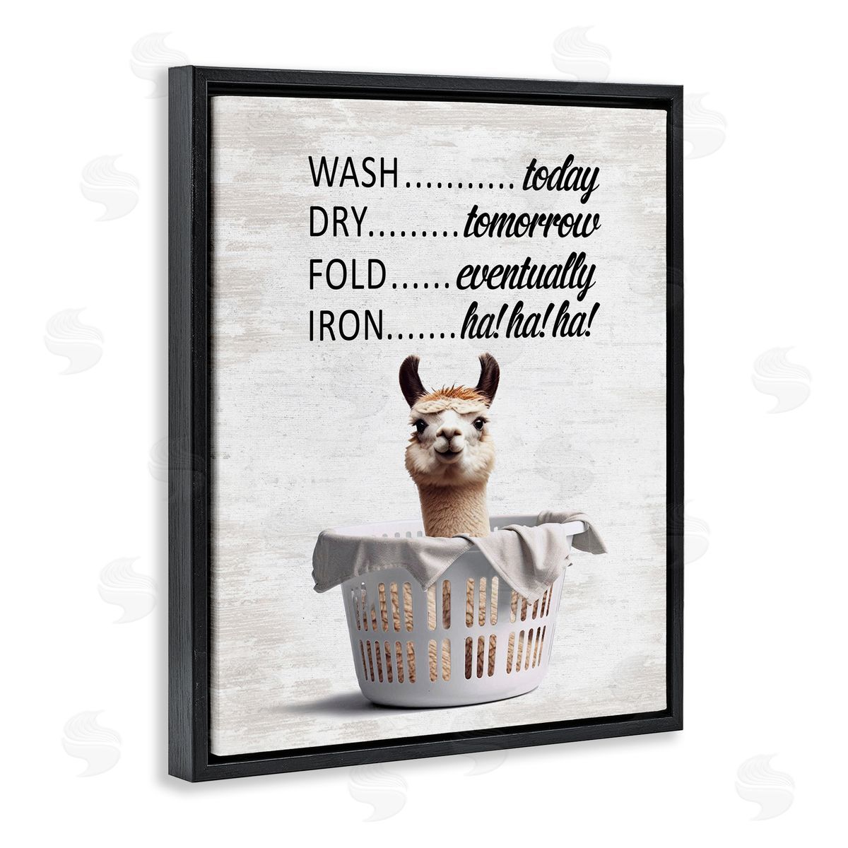 Funny Laundry Timing Black Floating Frame Canvas Wall Art, Home Decor by Lettered and Lined