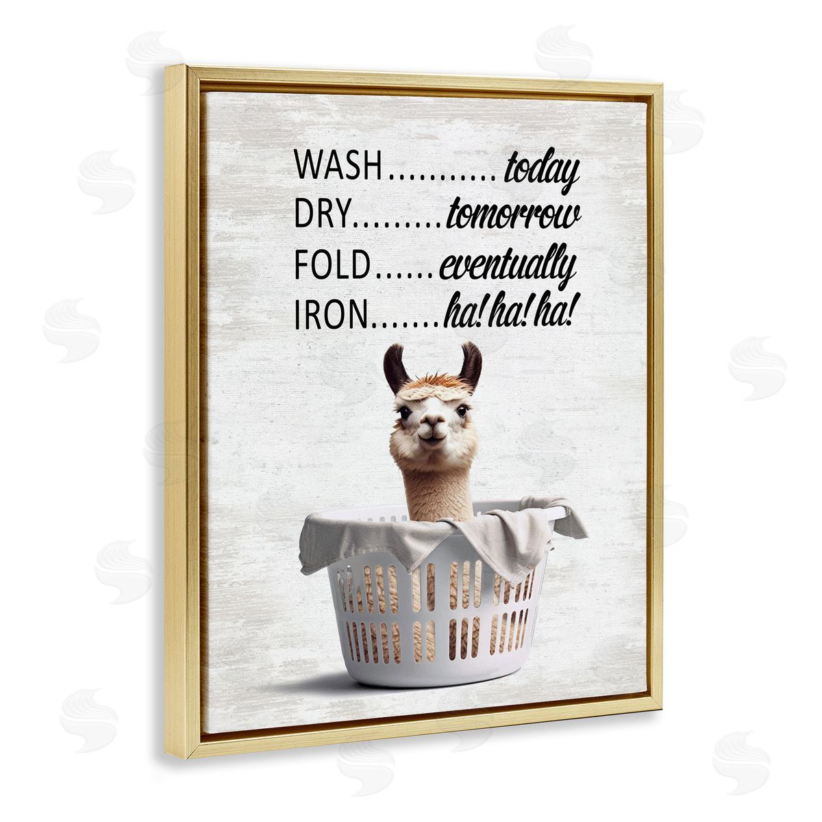 Funny Laundry Timing Gold Floating Frame Canvas Wall Art, Home Decor by Lettered and Lined