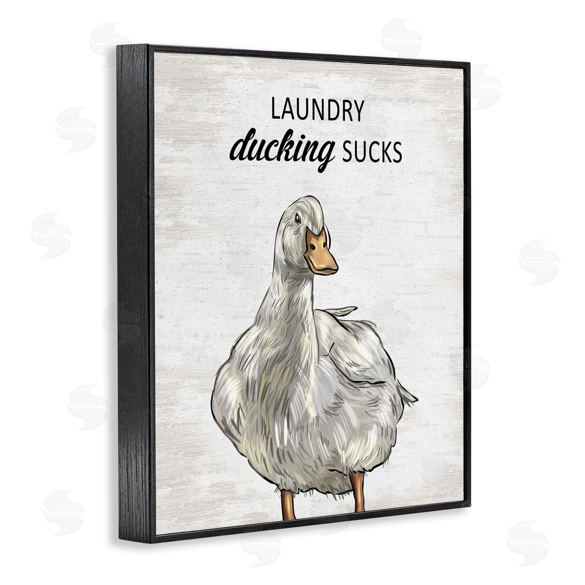 Sassy Laundry Duck Black Frame Print Wall Art, Home Decor by Lettered and Lined