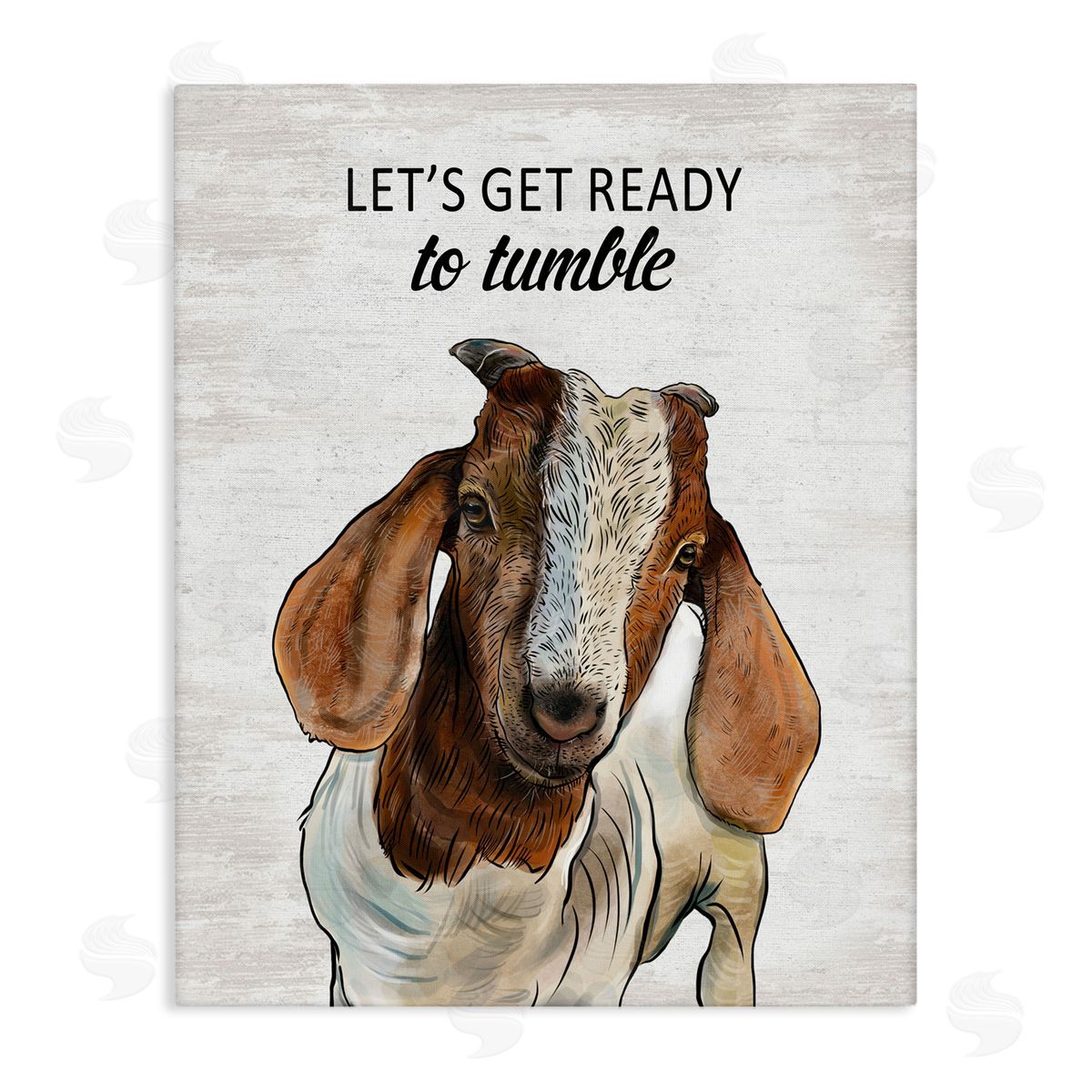 Ready To Tumble Laundry Goat Canvas Wall Art, Home Decor by Lettered and Lined