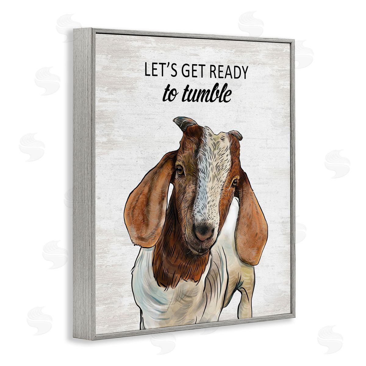 Ready To Tumble Laundry Goat Grey Frame Print Wall Art, Home Decor by Lettered and Lined