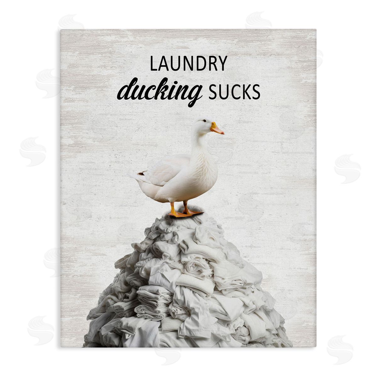 Duck & Laundry Pile Canvas Wall Art, Home Decor by Lettered and Lined