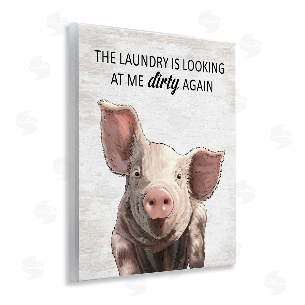 Funny Dirty Laundry Pig Wood Plaque Wall Art, Home Decor by Lettered and Lined