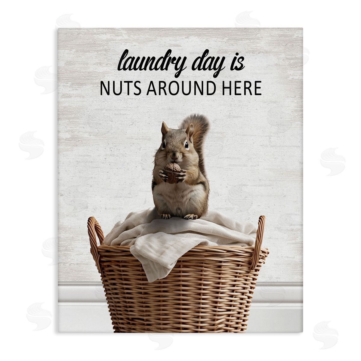 Funny Laundry Day Is Nuts Canvas Wall Art, Home Decor by Lettered and Lined