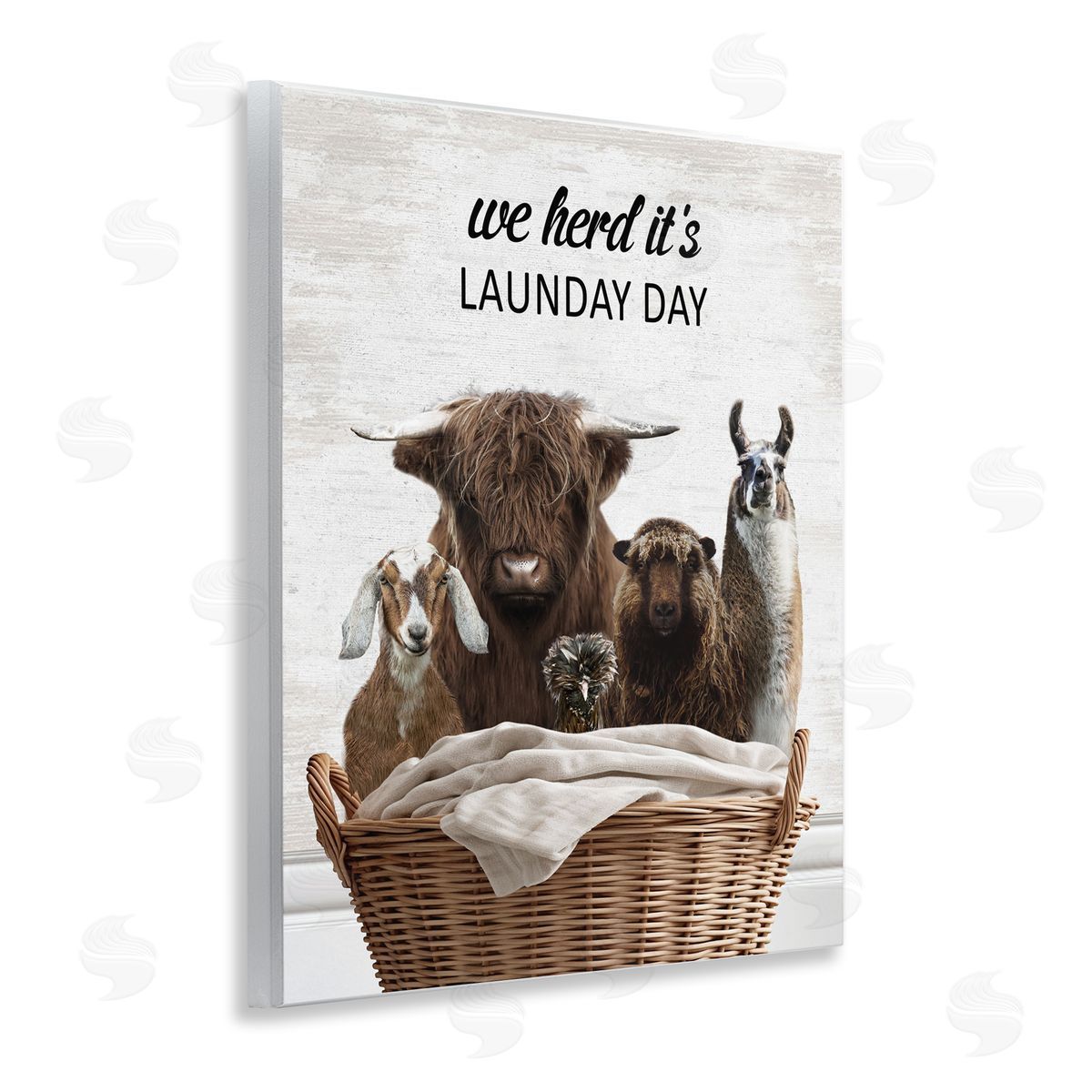 Herd It's Laundry Day Animals Wood Plaque Wall Art, Home Decor by Lettered and Lined