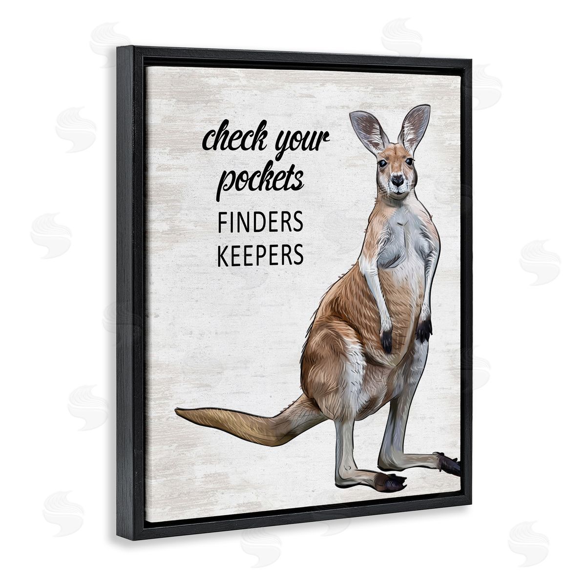 Check Pockets Laundry Rule Black Floating Frame Canvas Wall Art, Home Decor by Lettered and Lined