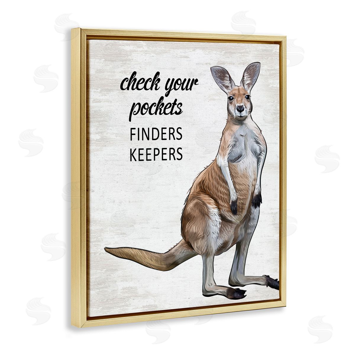 Check Pockets Laundry Rule Gold Floating Frame Canvas Wall Art, Home Decor by Lettered and Lined