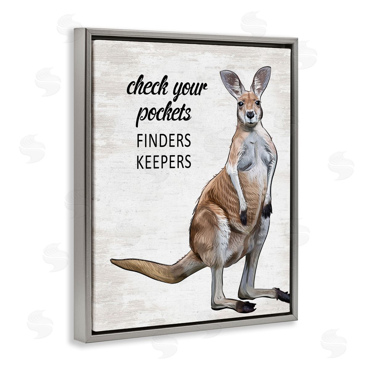 Check Pockets Laundry Rule Grey Floating Frame Canvas Wall Art, Home Decor by Lettered and Lined