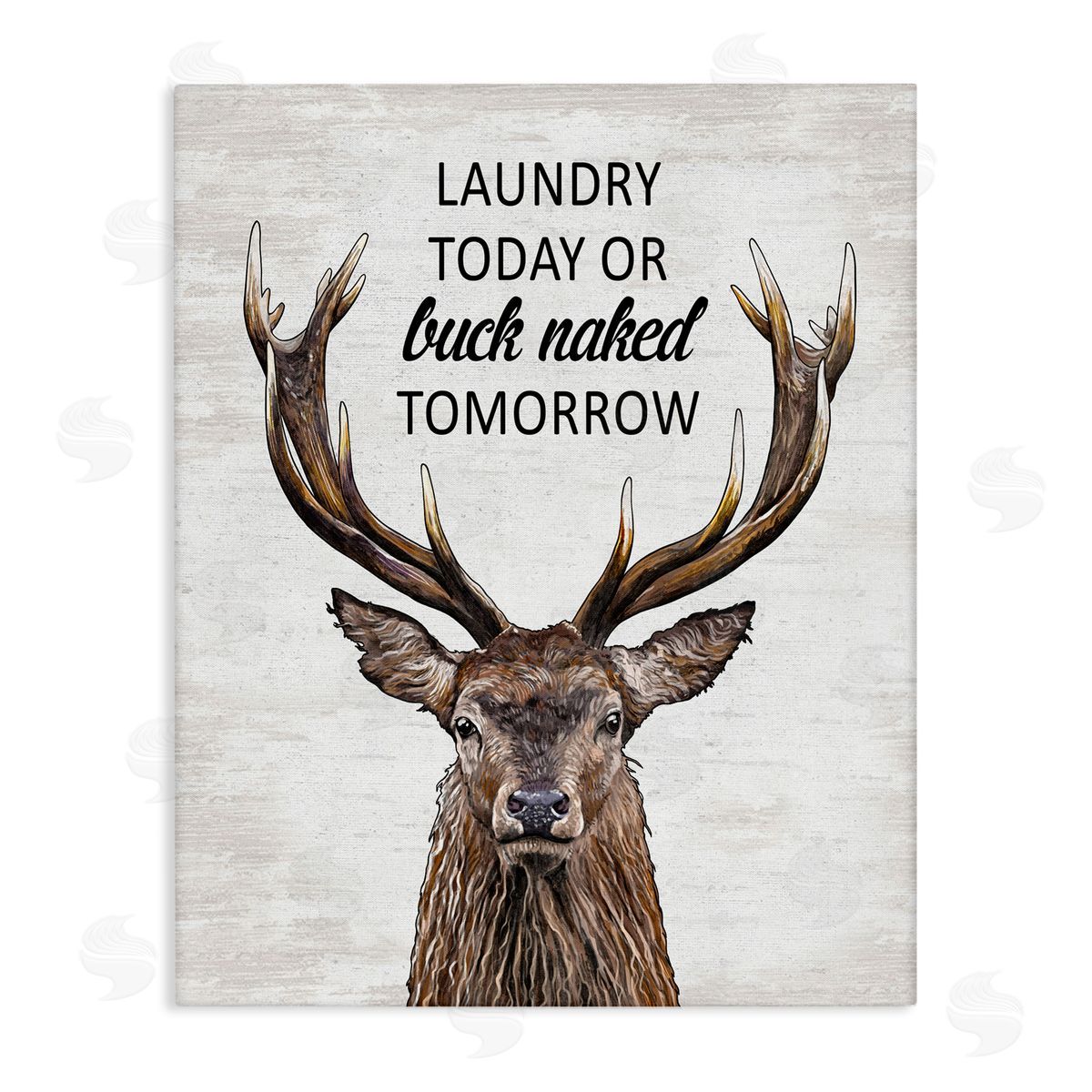 Buck Naked Tomorrow Funny Laundry Canvas Wall Art, Home Decor by Lettered and Lined